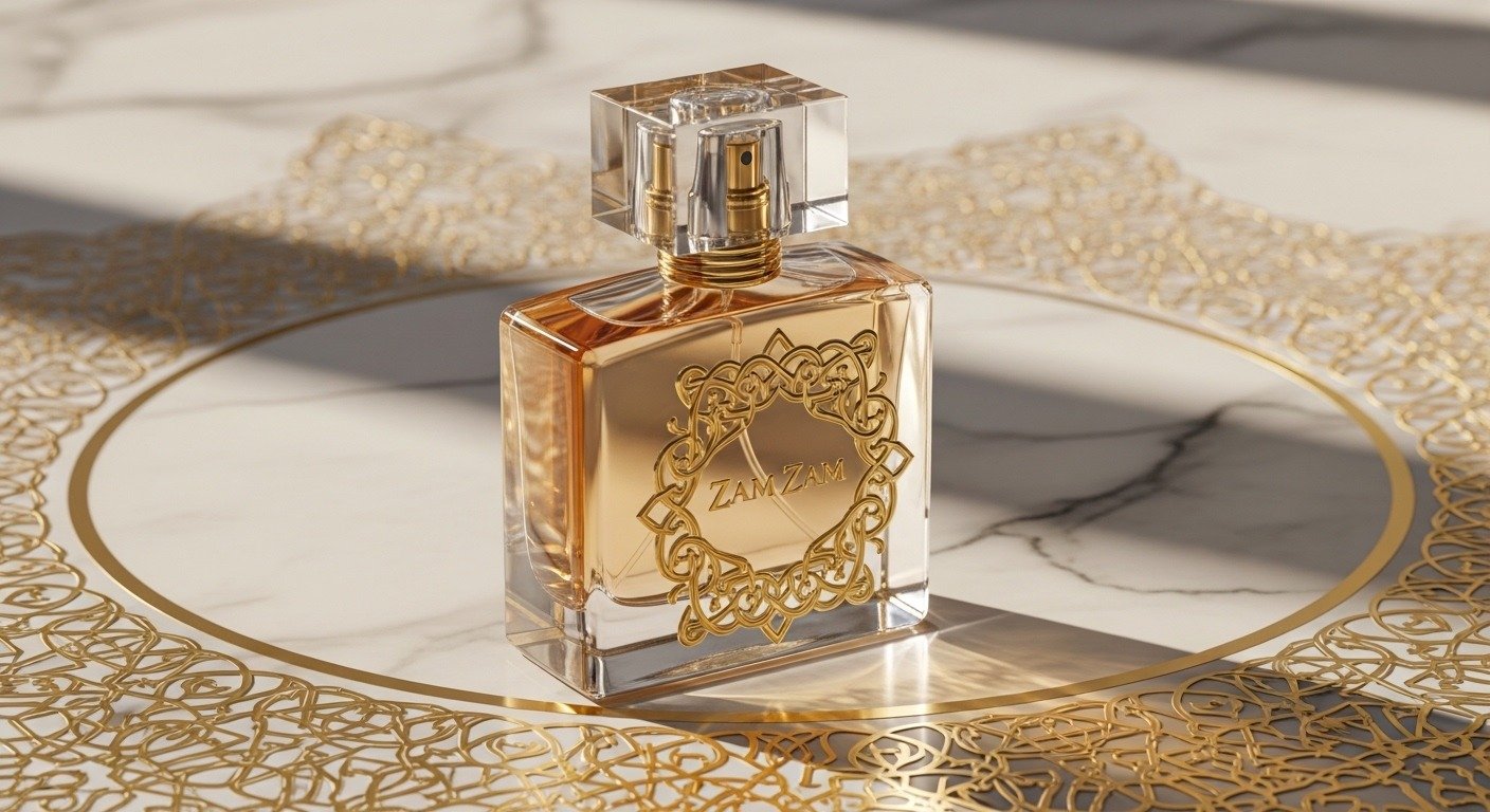 Zam Zam perfume luxury bottle with elegant golden design