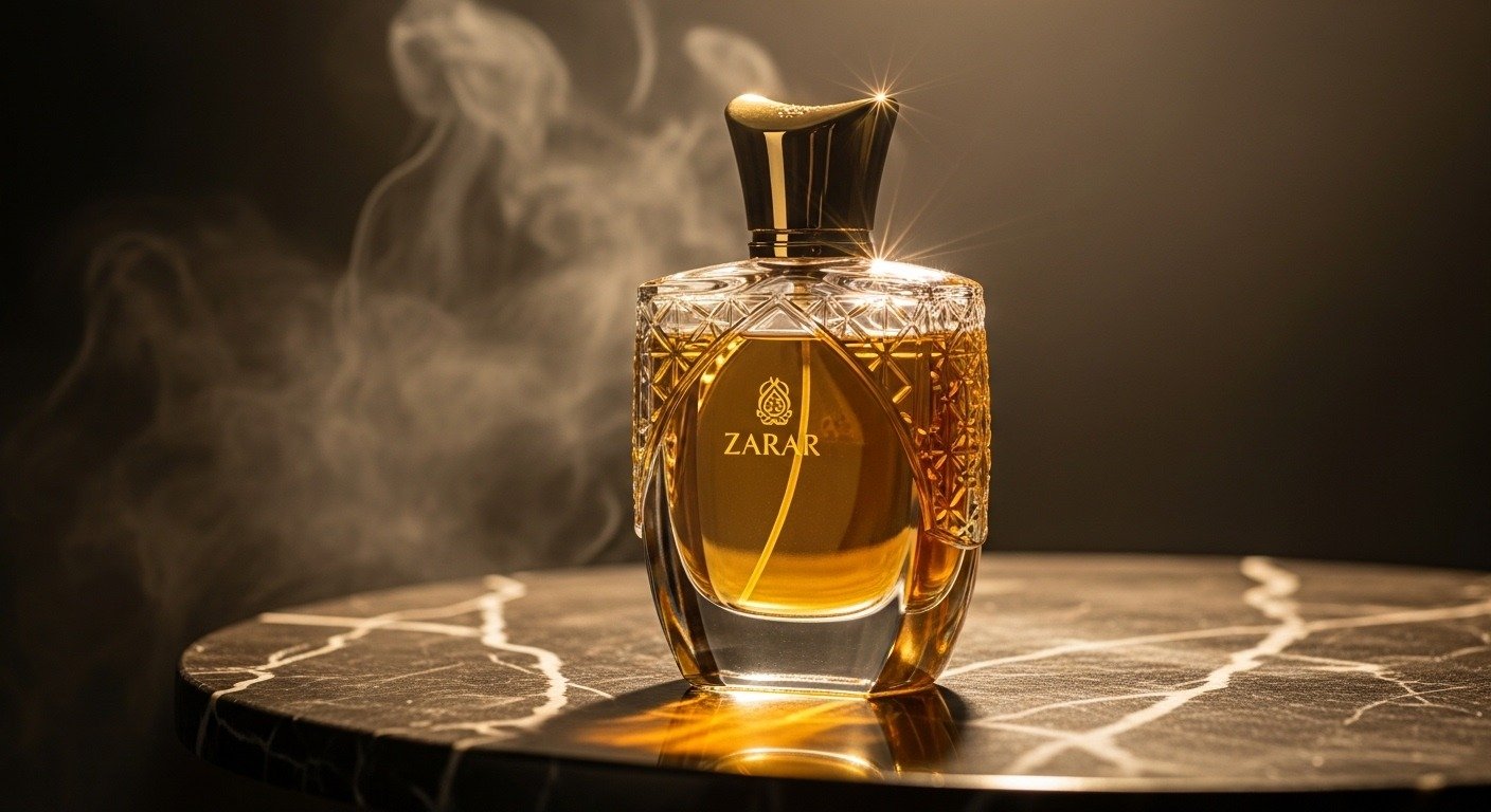 Luxury Zarar perfume bottle with elegant design and premium fragrance concept