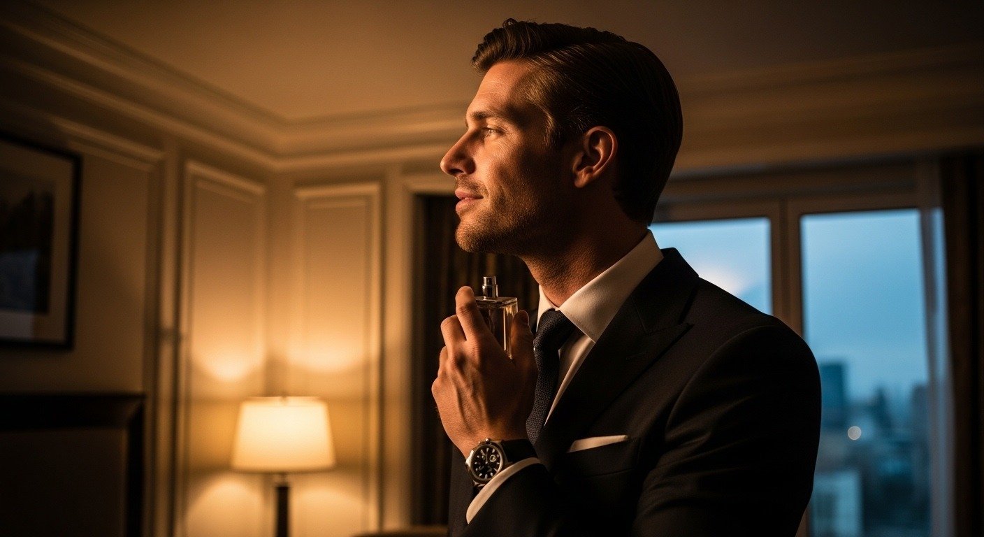 Man applying Zarar perfume for a sophisticated fragrance experience