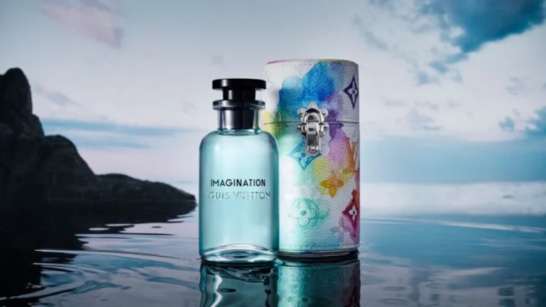 Imagination perfume luxury bottle with elegant lighting